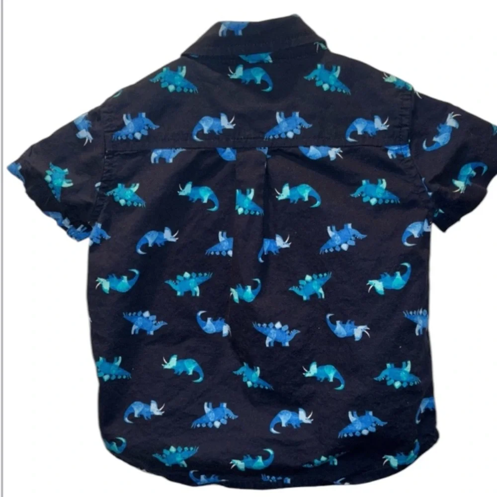 THE CHILDREN’S PLACE Baby Boys Dino Poplin Button Up Shirt - 18-24M LIKE NEW